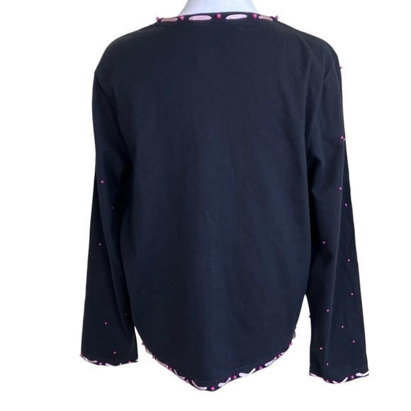 Michael Simon Event Breast Cancer Awareness Women's Black Cardigan Pink Ribbon L - Picture 6 of 16